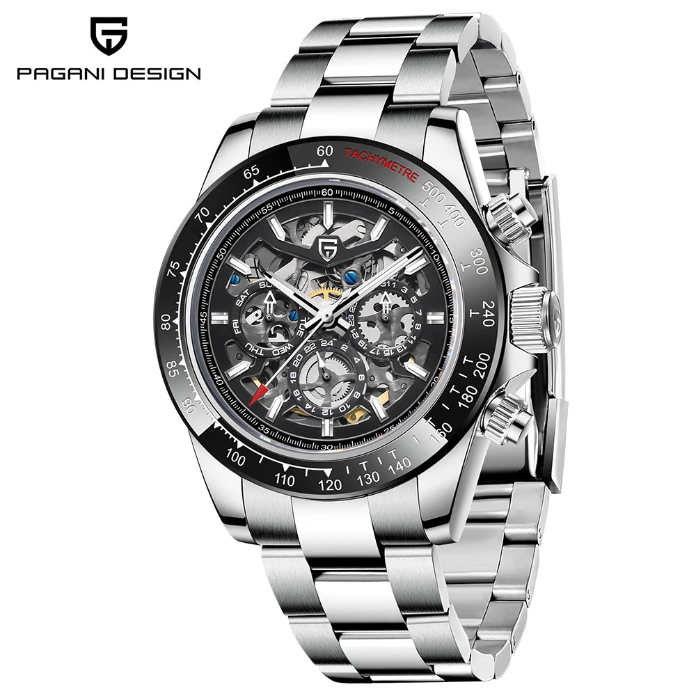 PAGANI DESIGN watch Mechanical Wristwatches for Men, Hollow Out, Chronograph Movement, Luxury, New, Original, HZ2196G ,