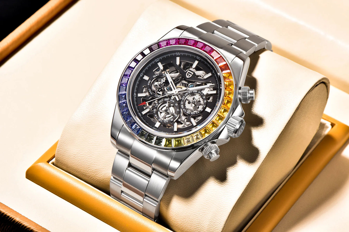 PAGANI DESIGN watch Mechanical Wristwatches for Men, Hollow Out, Chronograph Movement, Luxury, New, Original, HZ2196G ,