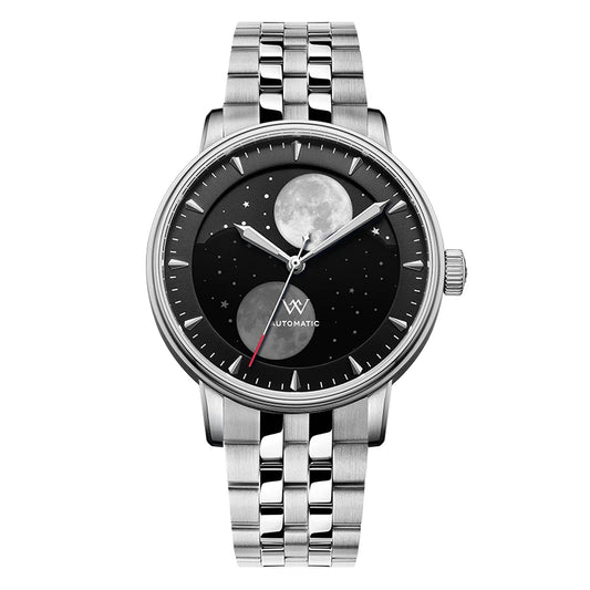 WM Watch Automatic Mechanical Watches Men Lunar Moon Phase Sapphire Waterproof Man Luminous Twin Moons Welly Merck Watch WM142