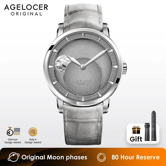 AGELOCER  Major Breakthrough 29.51-Days MoonPhase Original Astronomer Men's Mechanical Watch Birthday Gift for Men